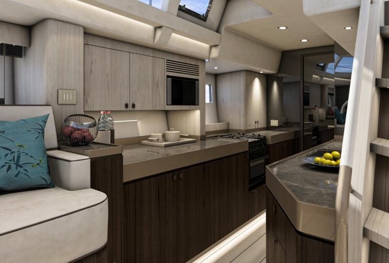 Hylas H57 - Salon and galley photo copyright Hylas Yachts taken at  and featuring the Cruising Yacht class