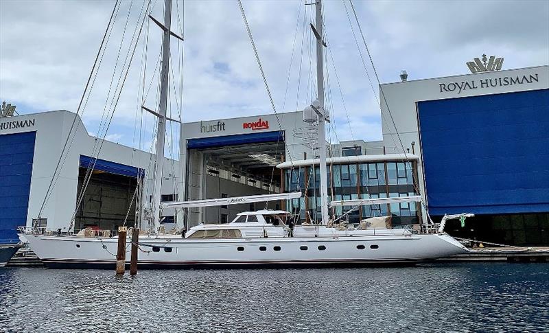 Juliet after launch by Huisfit in Amsterdam photo copyright Huisfit taken at  and featuring the Cruising Yacht class