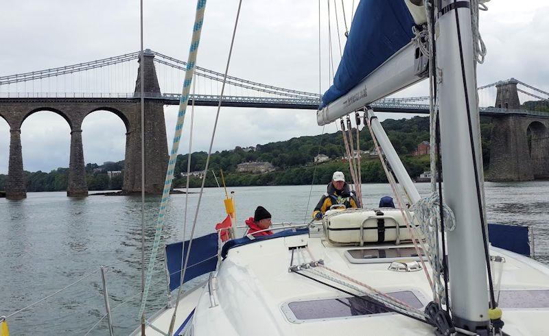 Navigating through the Menai Straits during the 'Blue Star Adventure' circumnavigation - photo © Mike Goodwin & Roger Colmer