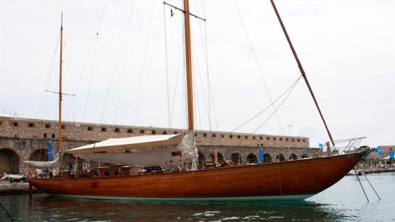 Agneta at anchor in the Mediterranean photo copyright Reimers collection / Swedish Maritime Museum taken at  and featuring the Cruising Yacht class