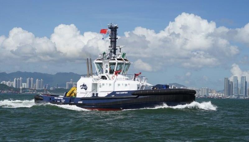 Cheoy Lee Rototug FMG SAWFISH on its way to Port Headland WA - photo © Southern Woodenboat Sailing