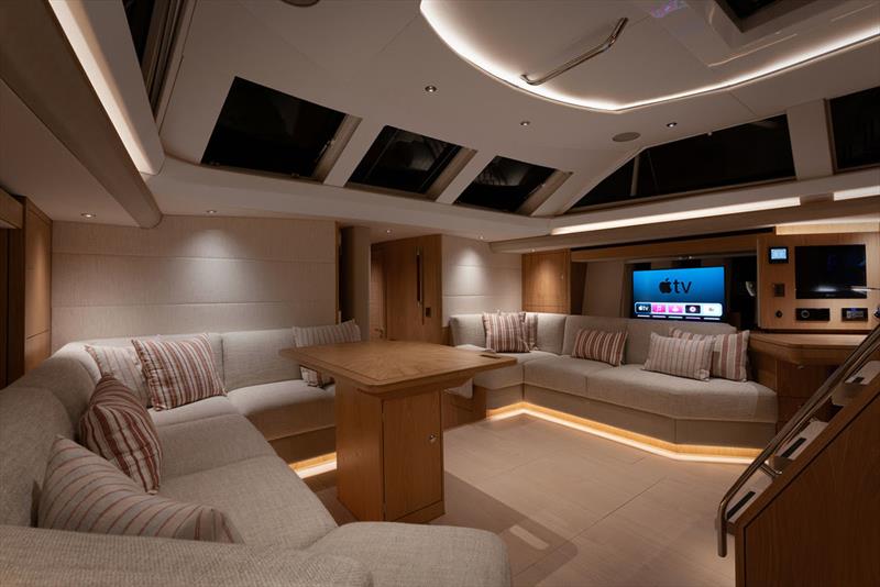 The oak interior of the luxury 60' Oyster 595 - photo © Oyster Yachts