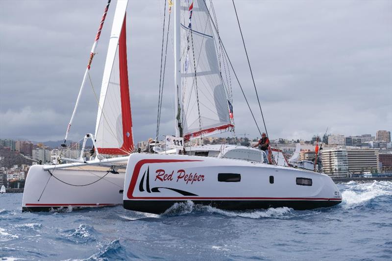 Outremer 51 Piment Rouge (FRA) at the start - ARC+ 2021 photo copyright WCC / Jésus de Leon taken at  and featuring the Cruising Yacht class