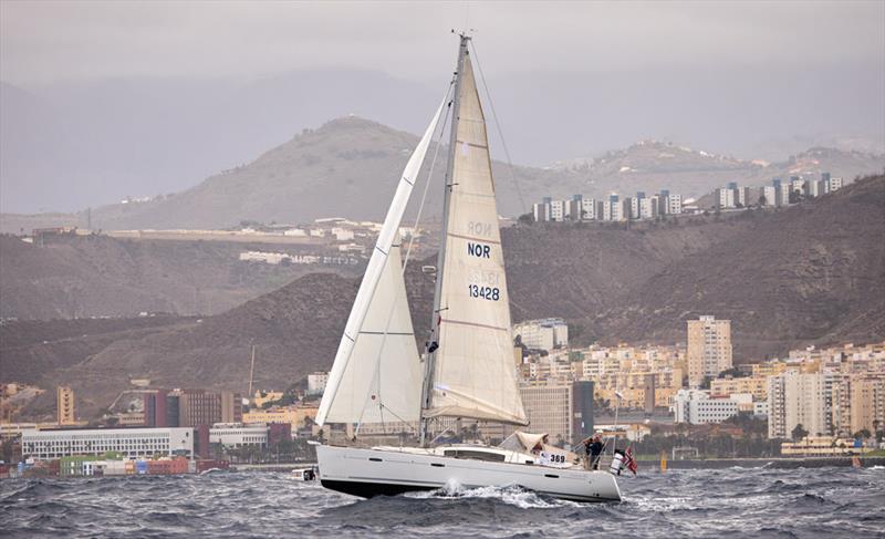 Beneteau Oceanis 40 Sala (NOR) leading the monohulls at the start - ARC+ 2021 photo copyright WCC / James Mitchell taken at  and featuring the Cruising Yacht class