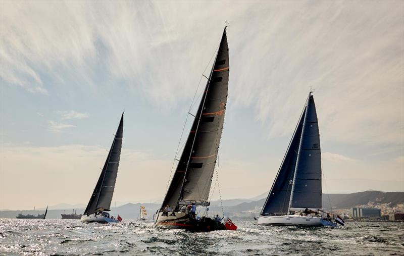 ARC 2021 racing fleet out into the Atlantic - photo © WCC / James Mitchell