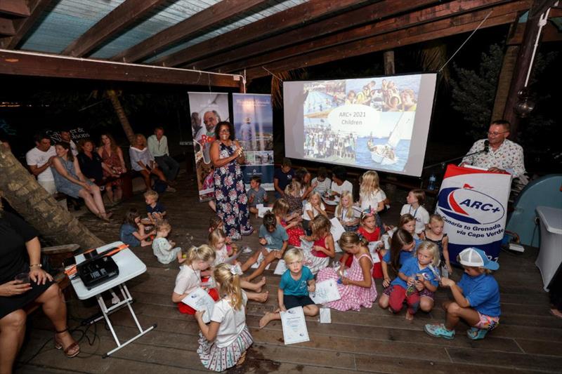 The 33 children of ARC+ 2021 were invited on stage photo copyright WCC / Arthur Daniel taken at  and featuring the Cruising Yacht class