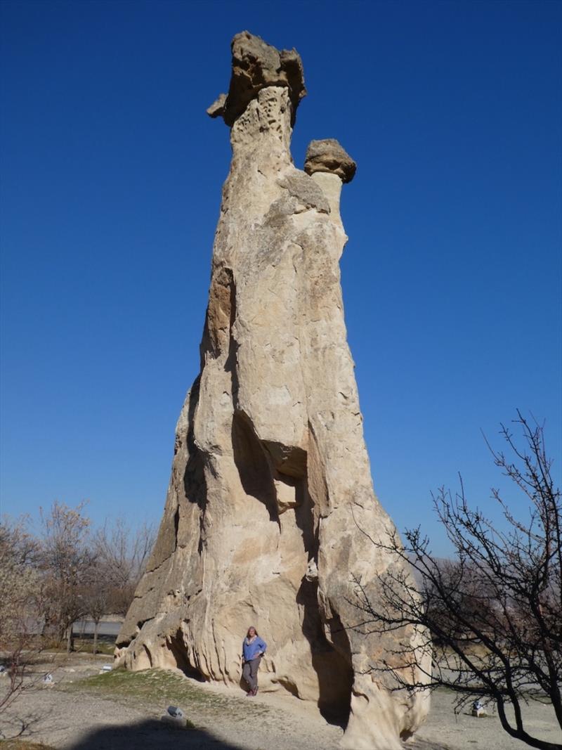 Maree in front of a Fairy Chimney - photo © SV Red Roo