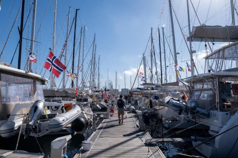 Busy pontoons before departure - ARC January 2022 photo copyright WCC / James Mitchell taken at  and featuring the Cruising Yacht class