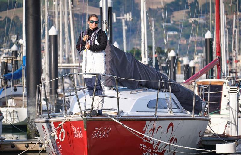Viki Moore on board Wildwood - photo © Ocean Cruising Club