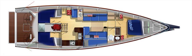 LM46 hull #2 `Arcadia` - Port and Starboard Aft Cabins - photo © Lyman-Morse Boatbuilding