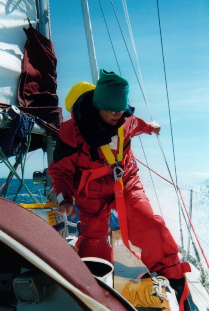 Lee Renfree returning from foredeck on Pipe Dream - Queenscliff Cruising Yacht Club Queenscliff Cup “KISS” (Keelboat Introduction for Sailing Savvy) photo copyright Keelboat Introduction for Sailing Savvy taken at Queenscliff Cruising Yacht Club and featuring the Cruising Yacht class