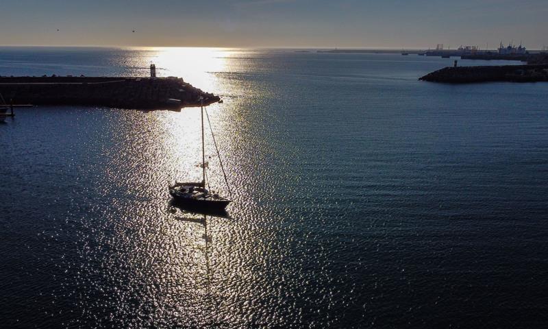 Zora at anchor in Sines - photo © Rhys Walters