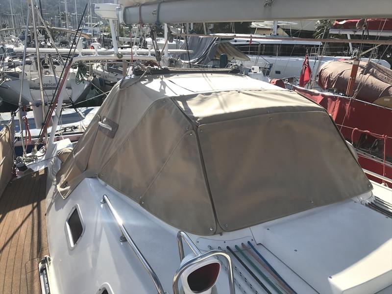 With sun protection covers on photo copyright SV Red Roo taken at  and featuring the Cruising Yacht class