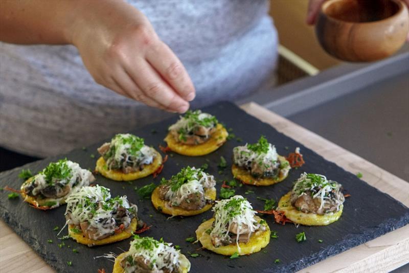 Polenta bites on board - photo © Sail Luna