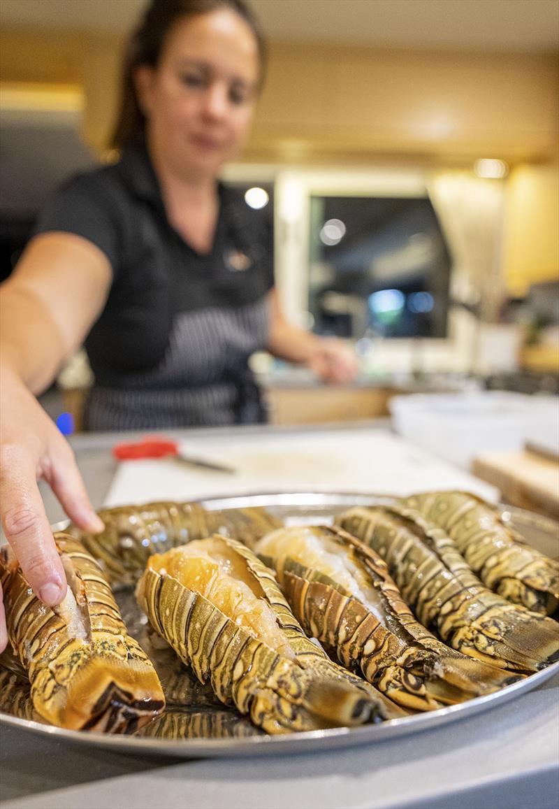 Fab prepares yet another great meal photo copyright Sail Luna taken at  and featuring the Cruising Yacht class