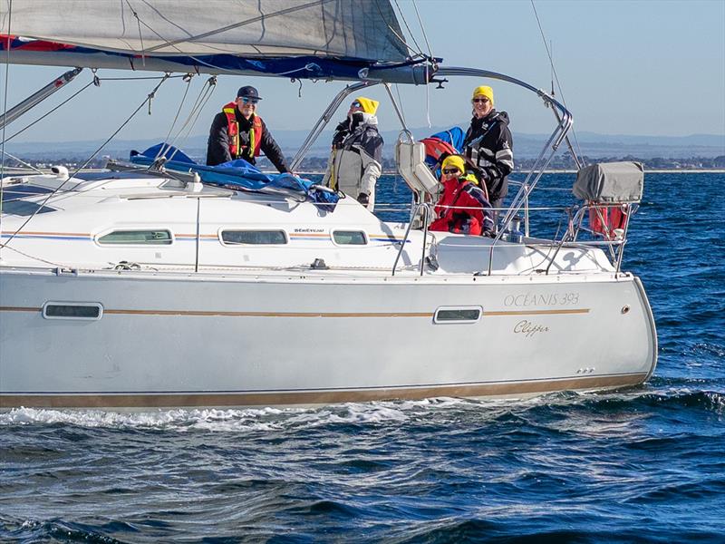 KISS Passage 360Q Helm Trophy winner Helen Coker on helm of Martilse photo copyright Denise Smeaton taken at Queenscliff Cruising Yacht Club and featuring the Cruising Yacht class