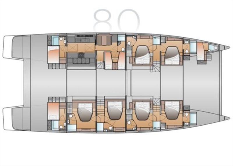 VIP 6 guests version - Fountaine Pajot New 80 - photo © Multihull Solutions