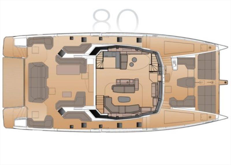 Saloon / Cockpit - Galley Down version - Fountaine Pajot New 80 photo copyright Multihull Solutions taken at  and featuring the Cruising Yacht class