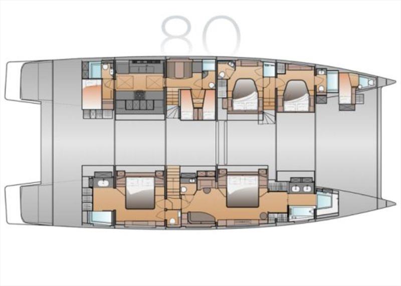 Maestro Version Galley Down - Fountaine Pajot New 80 photo copyright Multihull Solutions taken at  and featuring the Cruising Yacht class