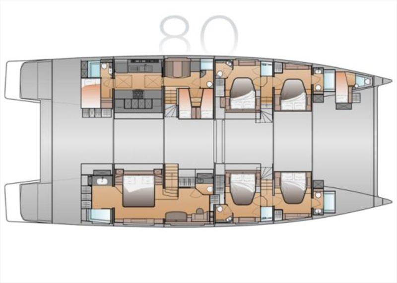 VIP 4 guests version - Fountaine Pajot New 80 photo copyright Multihull Solutions taken at  and featuring the Cruising Yacht class