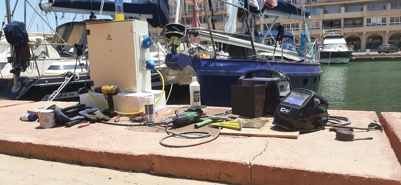 Welding on the road photo copyright Rhys Walters taken at  and featuring the Cruising Yacht class