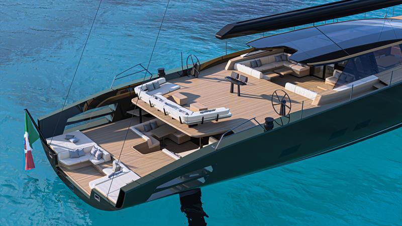 Wallywind150 - deck living areas - photo © Wally Yachts