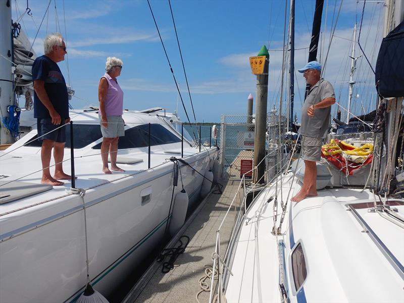 Liam, Annie and Andrew on the Quarantine Dock - photo © Andrew and Clare Payne / Freedom and Adventure