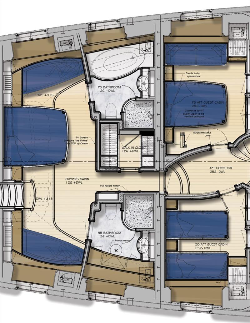 Layout before and after conversion by Huisfit photo copyright Royal Huisman taken at  and featuring the Cruising Yacht class