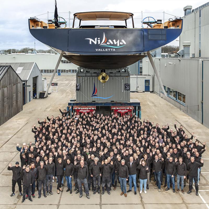 Project 405 Nilaya and Royal Huisman team photo copyright Priska van der Meulen taken at  and featuring the Cruising Yacht class