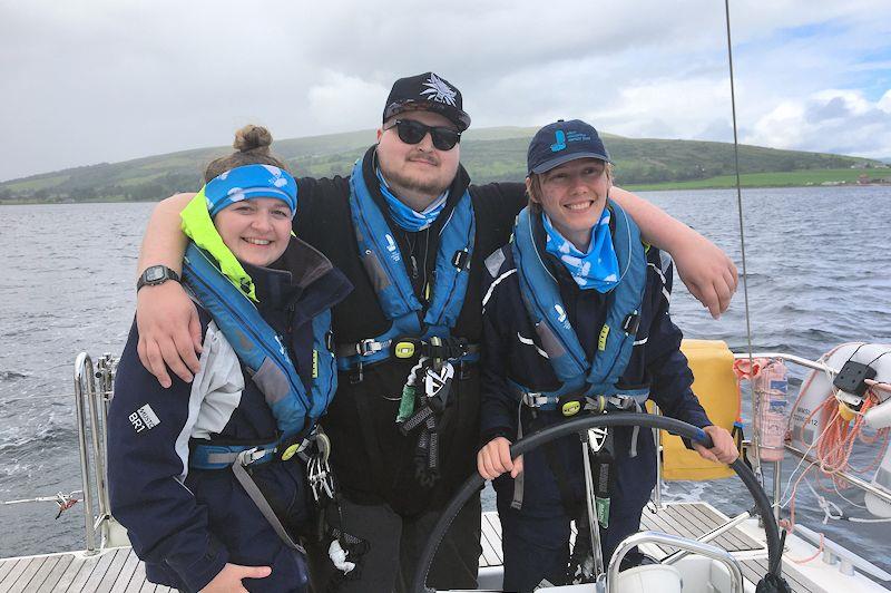 Lucy Long (left) with a crewmate and her skipper - photo © Ellen MacArthur Cancer Trust