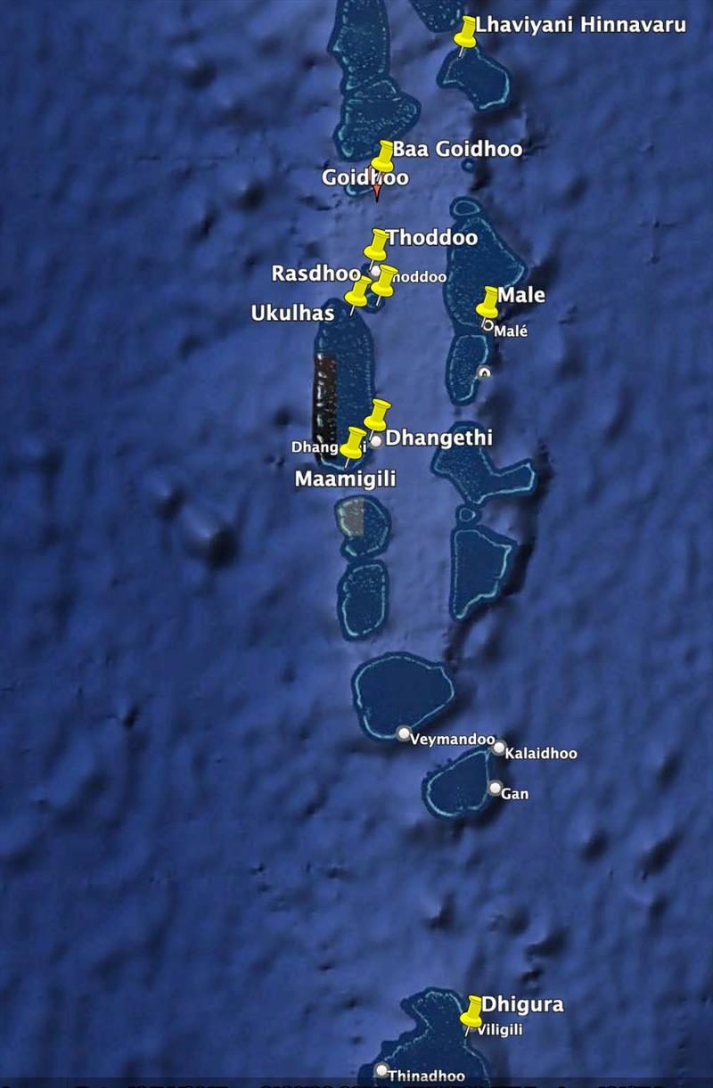 Maldives Savaadheeththa Dhathuru Rally 2023 photo copyright Google Earth taken at  and featuring the Cruising Yacht class