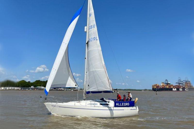 Allegro, goose winged in the Stour, in the 'Catch Me If You Can' at Royal Harwich YC photo copyright Liz Neville taken at Royal Harwich Yacht Club and featuring the Cruising Yacht class