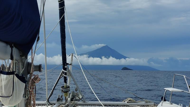 Smoking volcano - Photos taken from the boat Soggy Paws photo copyright Sherry and Dave McCambell taken at  and featuring the Cruising Yacht class