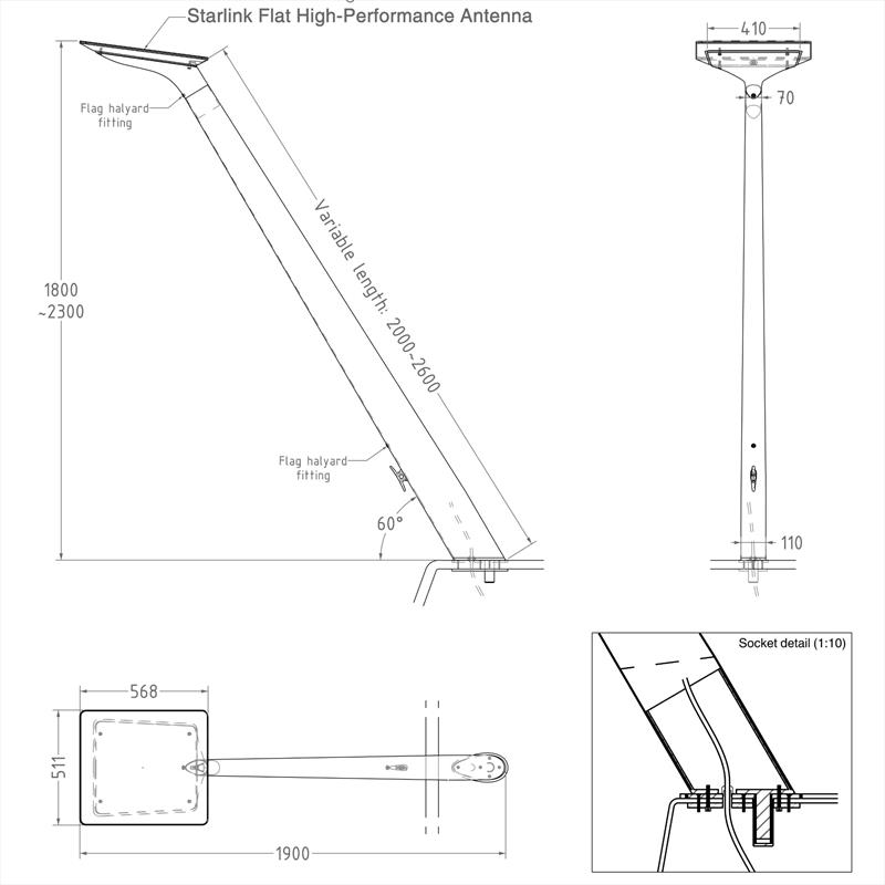 Innovative antenna flag pole solution for Starlink - photo © BMComposites