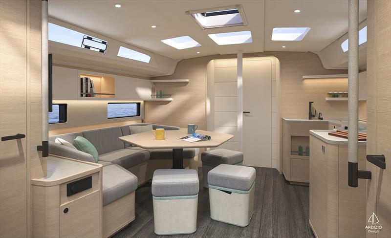 Dufour 44 Sailboat - Saloon photo copyright Dufour Yachts taken at  and featuring the Cruising Yacht class