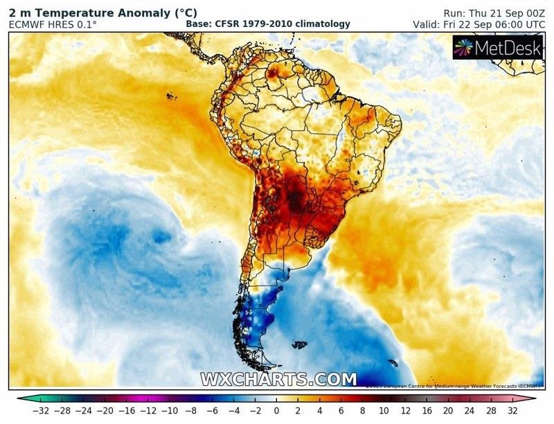 September temperature anomalies - photo © WXCharts.com
