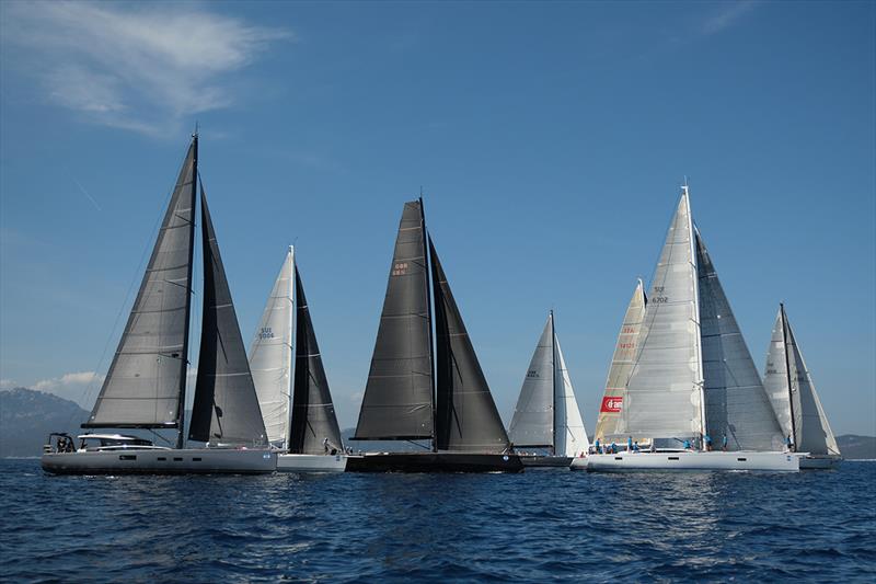 Baltic 67PC Freedom (left), Baltic 68 Pink Gin Verde (middle) and Baltic 67PC Lurigna (right) at the starting line - Baltic Yachts 50th Anniversary Rendezvous Regatta - photo © Baltic Yachts