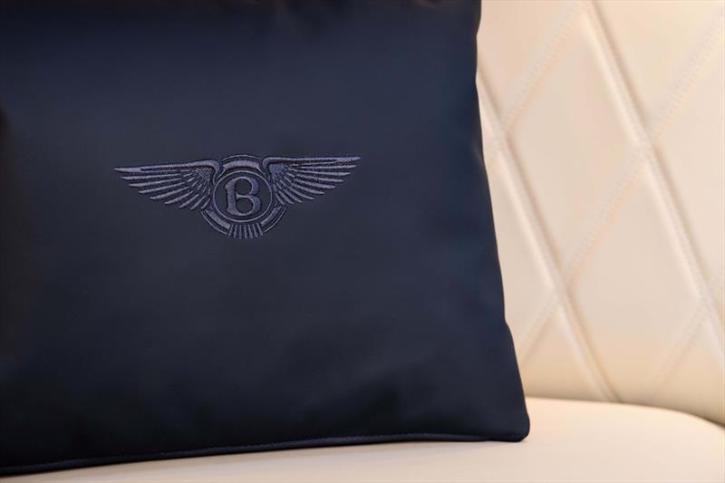 Contest 67CS - detail Bentley scattered cushion photo copyright Mark Fagelson Photography taken at  and featuring the Cruising Yacht class