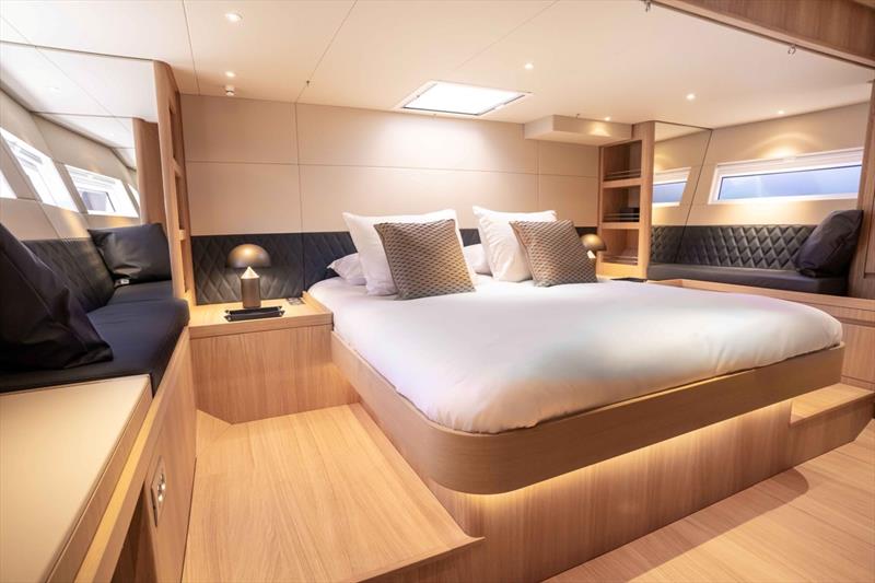 Contest 67CS - owner's cabin photo copyright Mark Fagelson Photography taken at  and featuring the Cruising Yacht class
