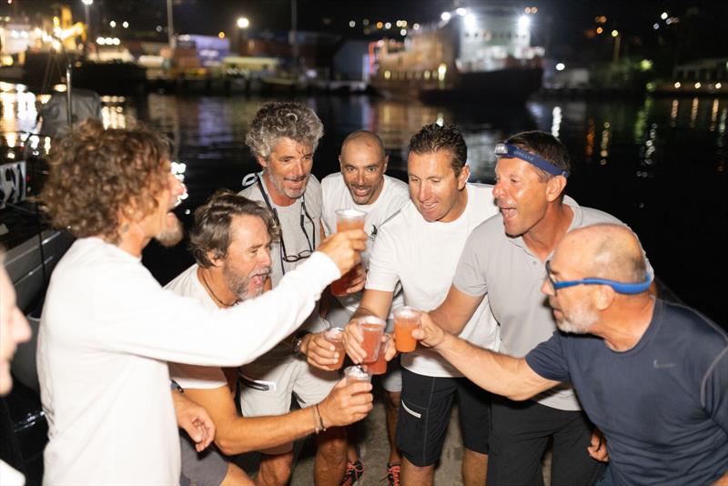 Nessum Dorma crew celebrate line honours in ARC  2023 - photo © WCC / Arthur Daniel