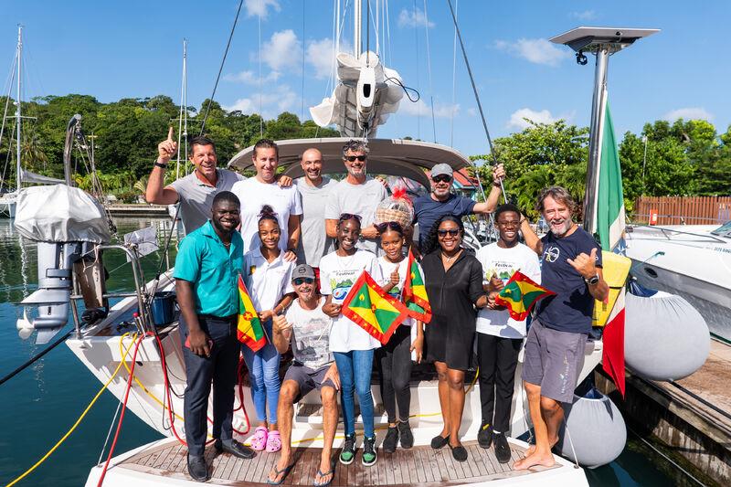 The crew of Italia Yachts Nessun Dorma celebrate line honours in Grenada - photo © GTA / WCC