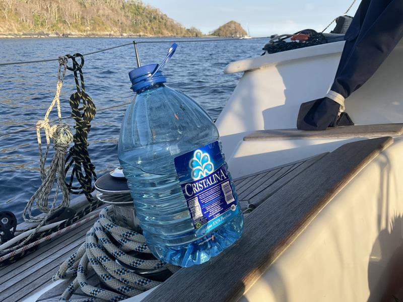 Single use plastic water bottle retrieved from the Pacific photo copyright Simon Currin taken at  and featuring the Cruising Yacht class