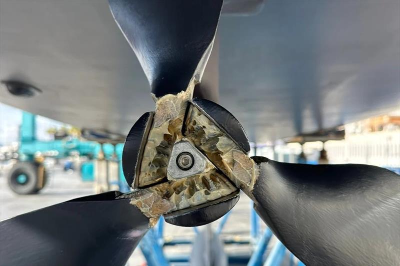 Prop - Pegasus 50 Sine Finis photo copyright Pegasus Yachts taken at  and featuring the Cruising Yacht class