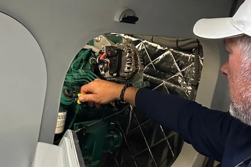 Pegasus 50 Sine Finis - Engine check photo copyright Pegasus Yachts taken at  and featuring the Cruising Yacht class