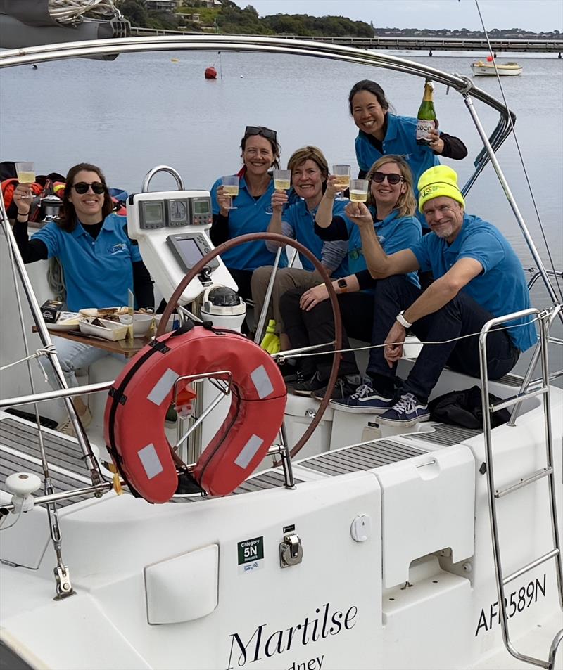 Arrival toast after the KISS rally in 2023 on Martilse photo copyright Kim Lawler taken at Ocean Racing Club of Victoria and featuring the Cruising Yacht class