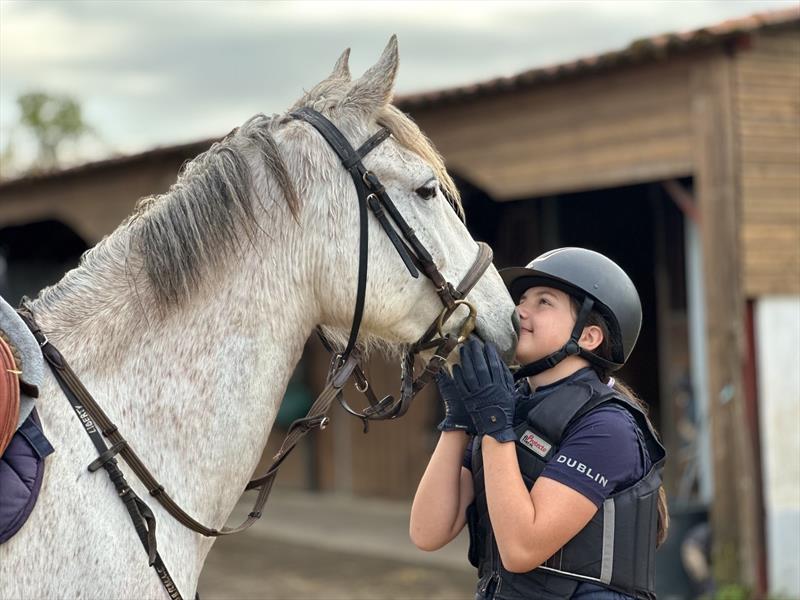 Sophia's riding lesson at La Flotte, Île de Ré, France photo copyright Kim Lawler taken at Ocean Racing Club of Victoria and featuring the Cruising Yacht class