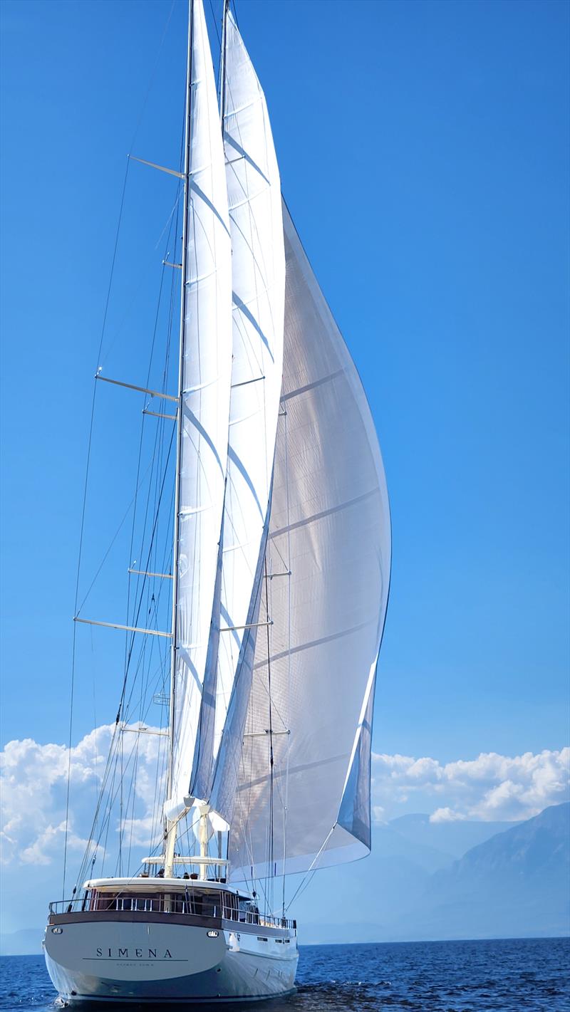 62m sailing superyacht SIMENA sea trials - photo © ARES YACHTS