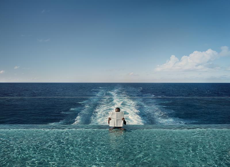 Sea views from the pool photo copyright Explora Journeys taken at  and featuring the Cruising Yacht class