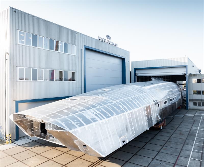 Project 412 upright and revealing her full scale photo copyright Royal Huisman taken at  and featuring the Cruising Yacht class