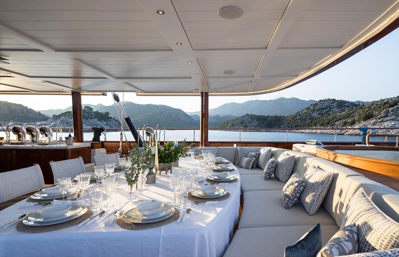 62m flagship SIMENA photo copyright Jeff Brown taken at  and featuring the Cruising Yacht class